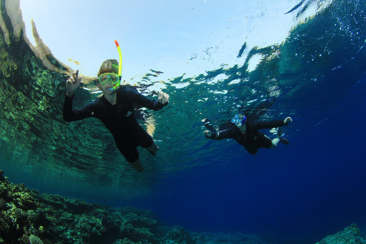 Photograph of Helen Batt snorkelling on holiday