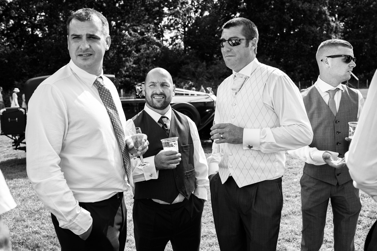 Kif and his friends are photographed on his wedding day