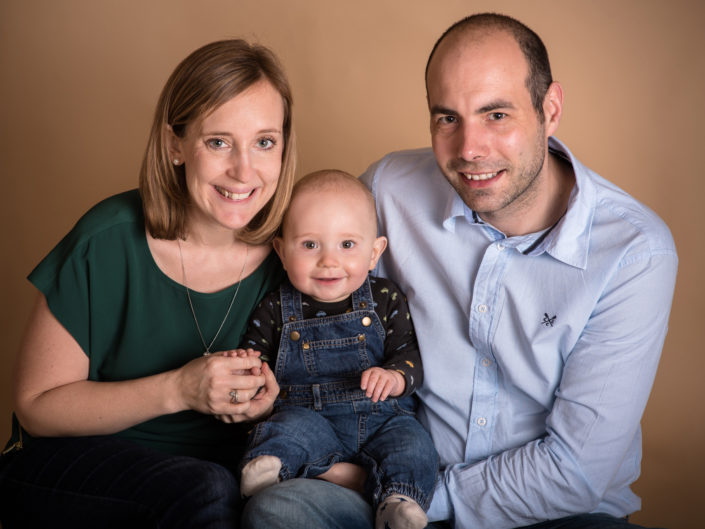 Studio portraiture photography of Charlotte, Chris and Jack