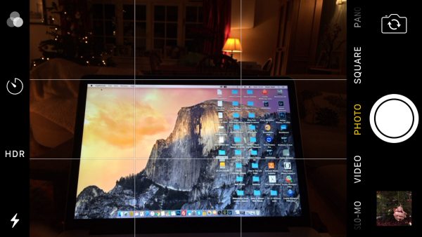 Photograph of grid on iPhone camera