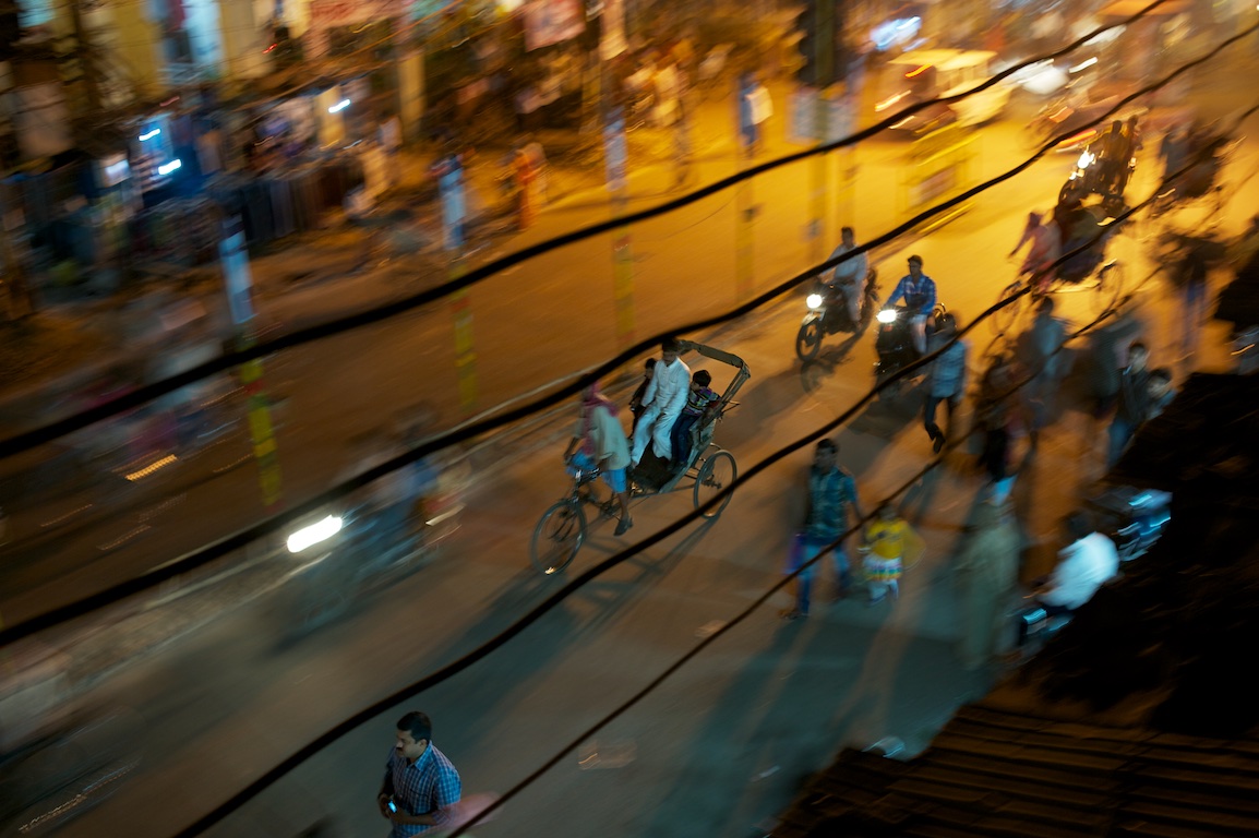 Varanasi street view from the roof