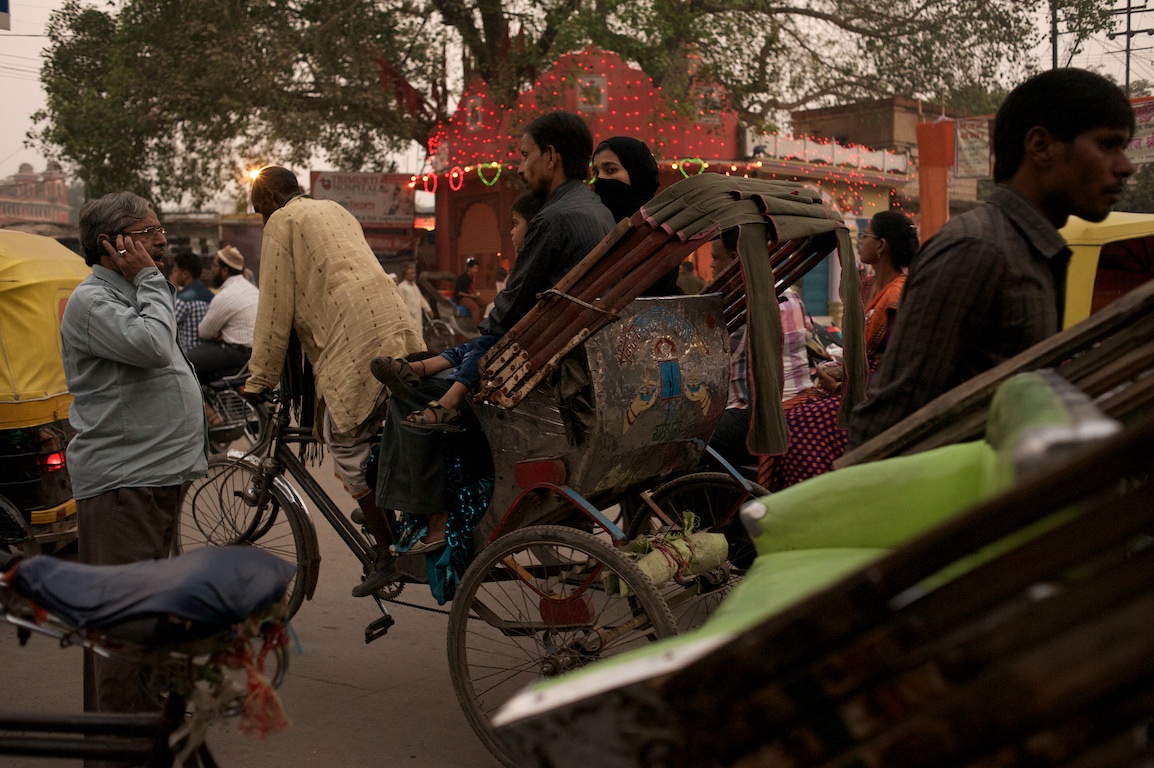 Chaos of traffic in varanasi india