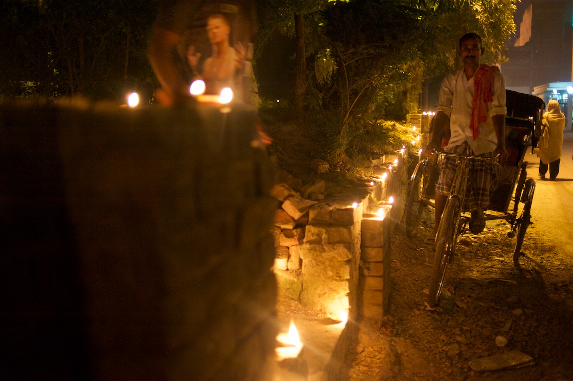 Night photograph in varanasi India