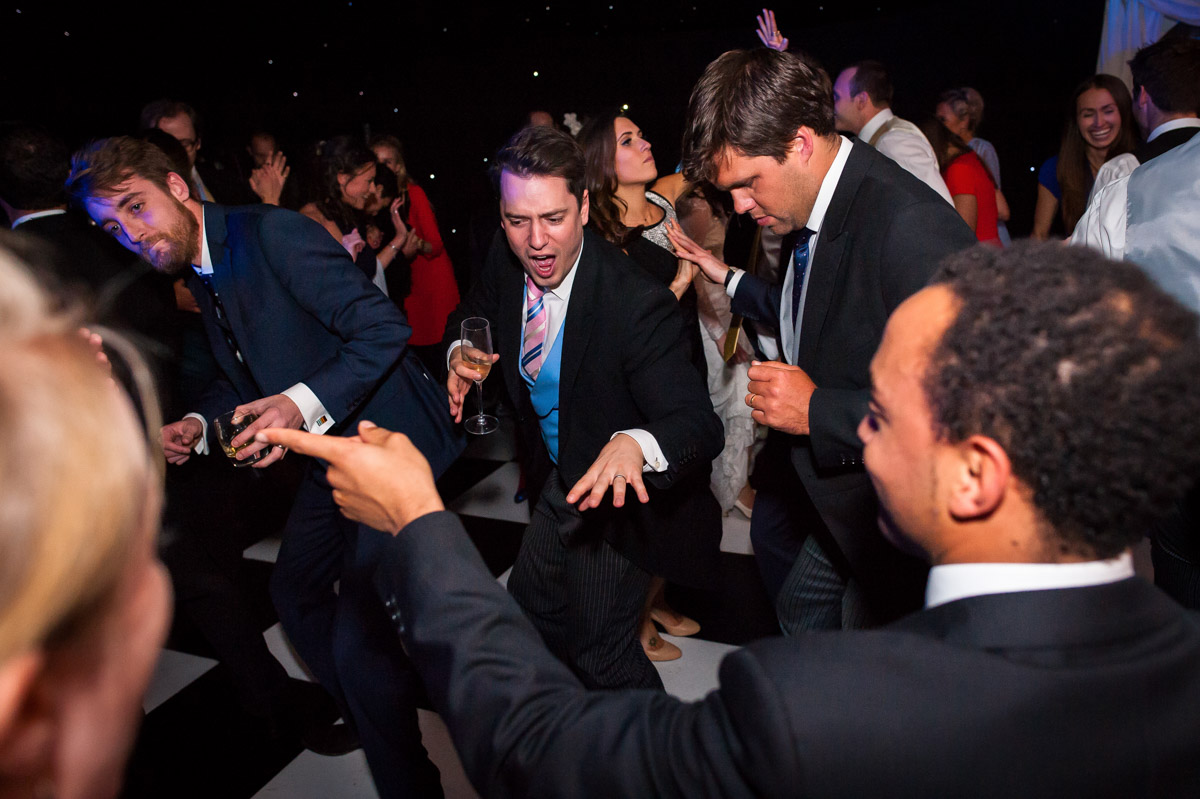 wedding guests at Emma and Ollies reception in kent enjoy the dancing