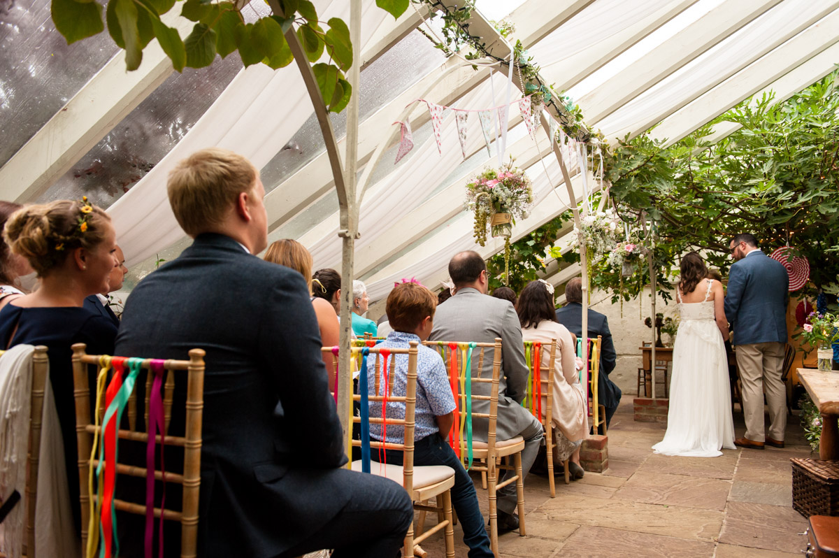 interior photograph of the glass house at the secret garden in kent