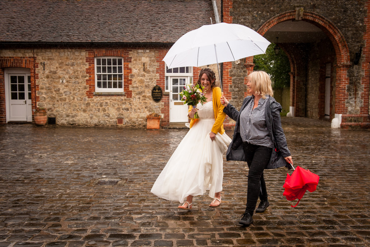 Photograph of rachel at the secret garden before her wedding ceremony in the glass house
