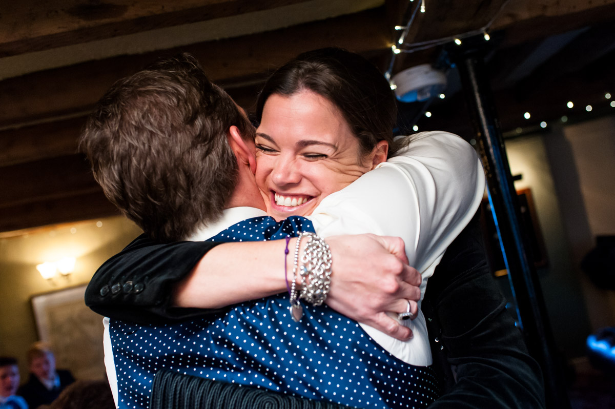 Marcus hugs his good friend before his Kent wedding