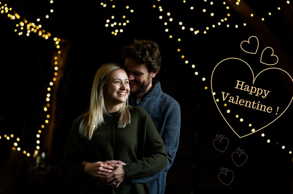 Valentine Photoshoot promotional image featuring Steven and Jane during their Kent engagement photoshoot