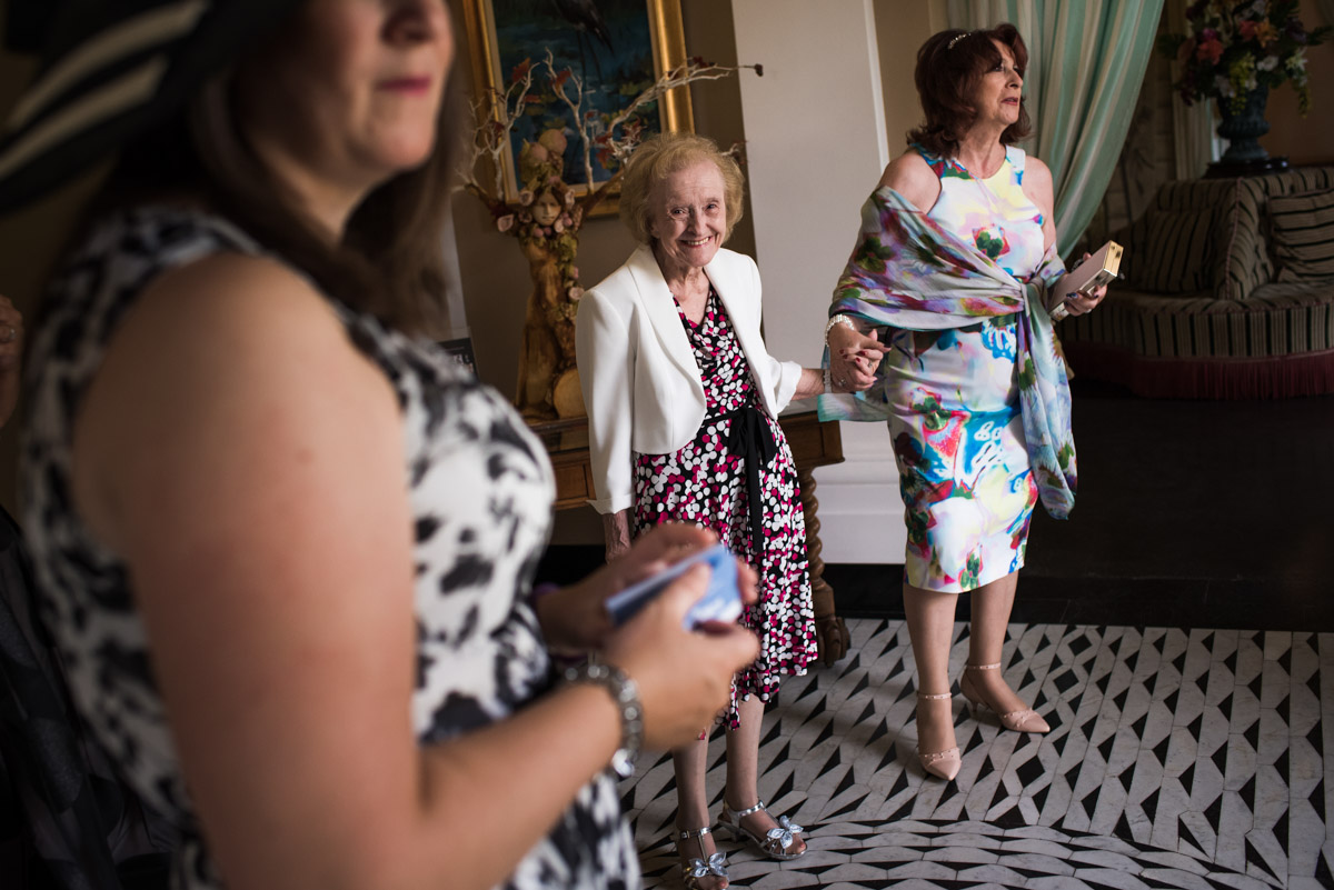 Photograph of davids nan and mum at his wedding in Port Lympne in Kent