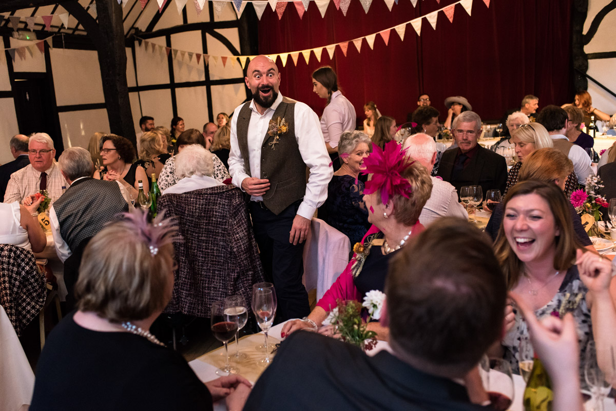 Photograph of wedding guest at Paula nd Lauras reception