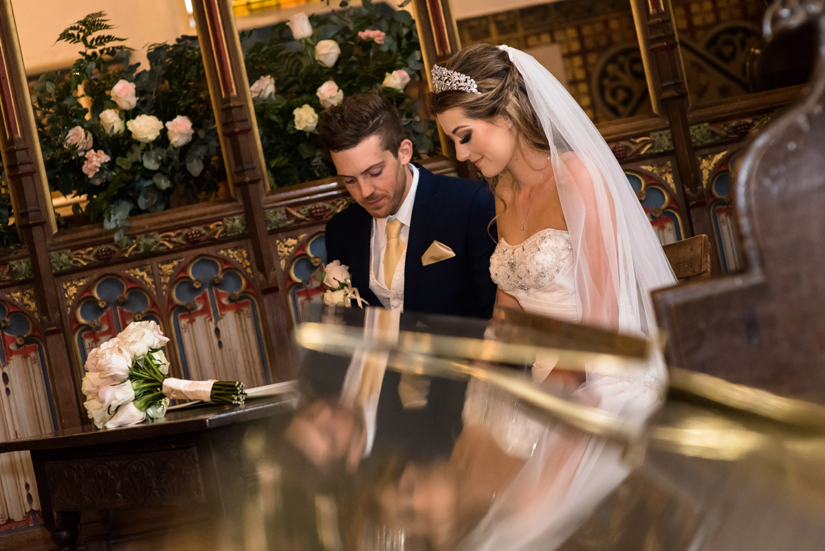 Contemplative wedding photograph of Jade and Stuart