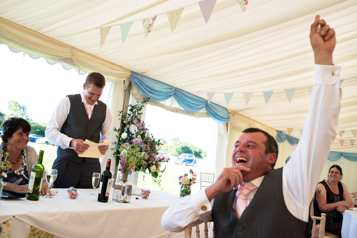 Best mans speech and wedding guests at Kif and Beckys reception