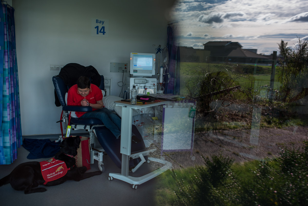 Claire photographed with pal at Maidstone Hospital