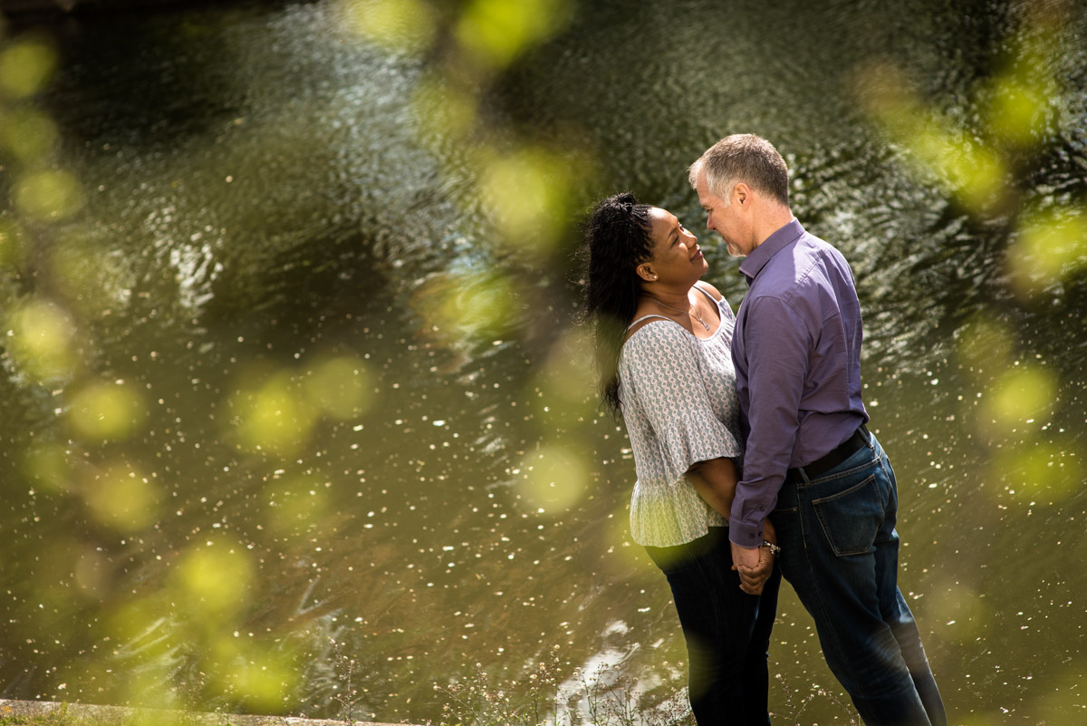 Pre wedding photograph of Juliet and Darren by Hythe canal