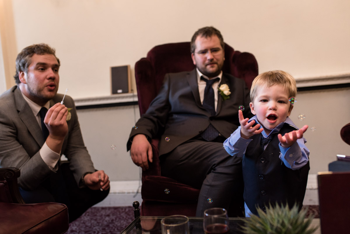 Photograph of wedding guests at Joe and Bennets Buxted Park Hotel wedding