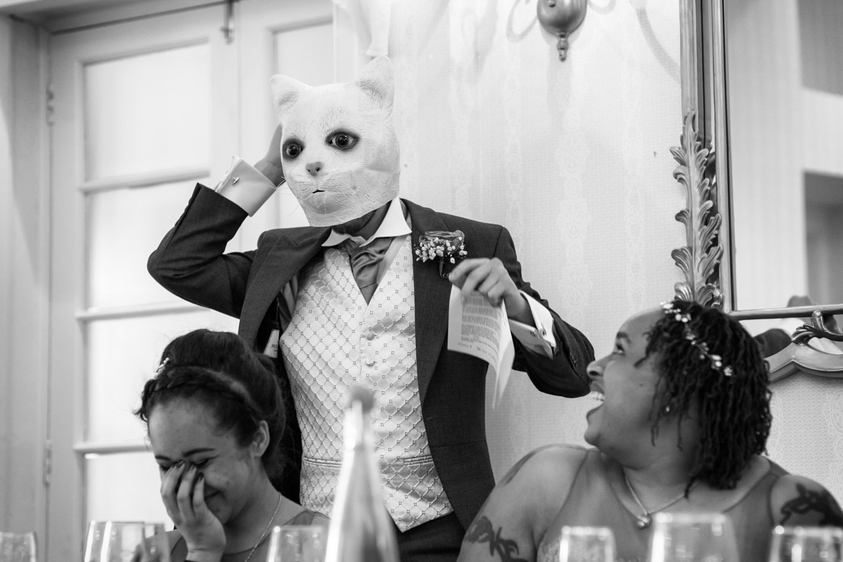 photograph of the best man during his speech at the Hythe Imperial in Kent