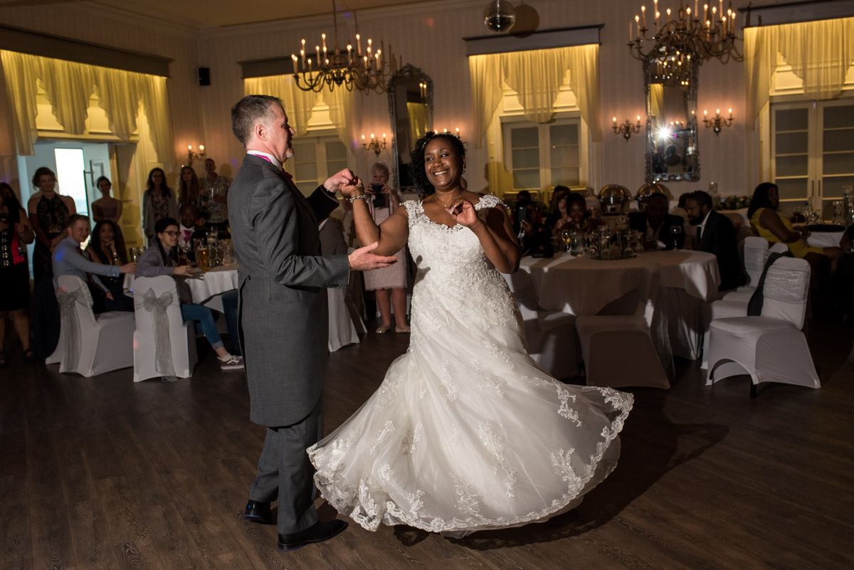 Hythe Imperial wedding photography, Juliette and Darrens first dance