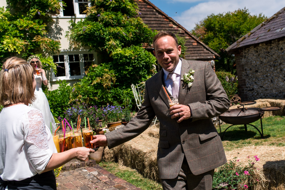 Photograph of Josh at his Kent wedding reception