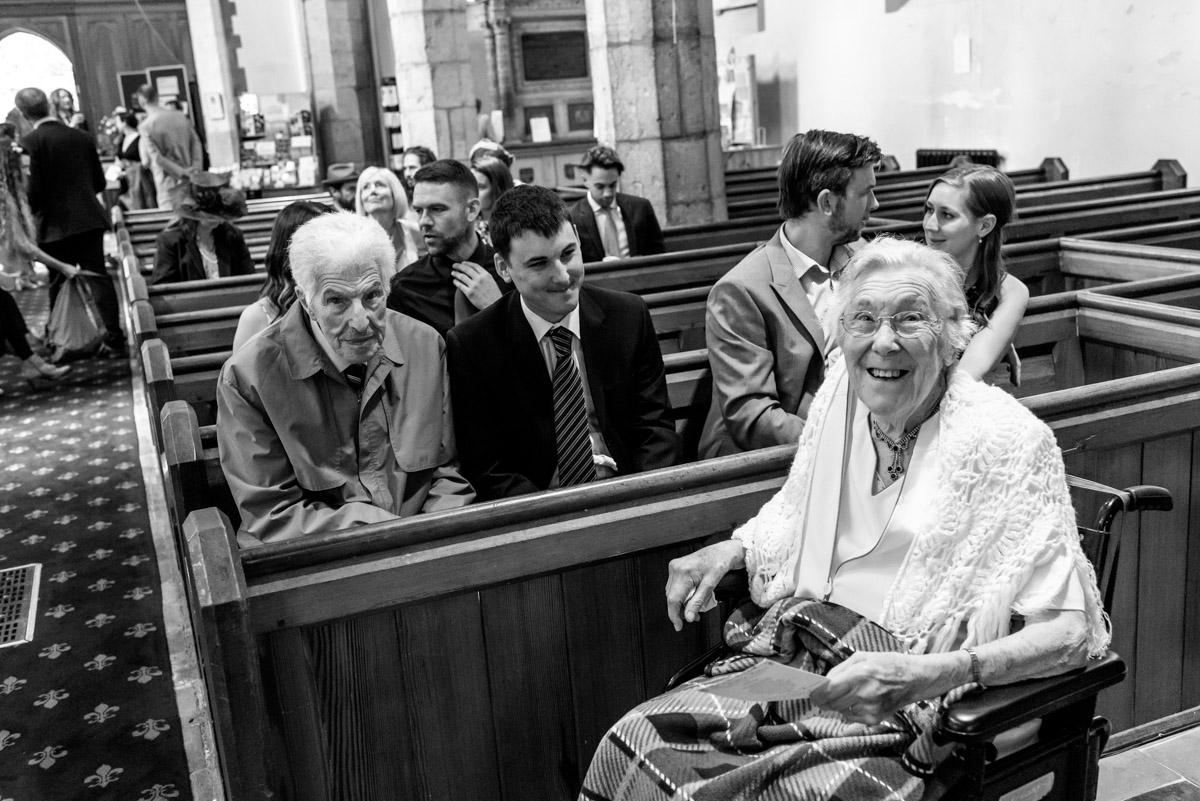 Wedding photography at Chilham church, grandparents