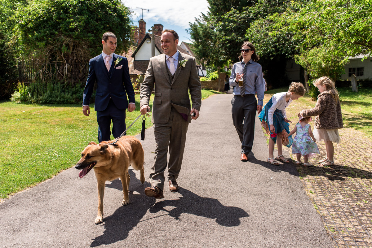 Josh and his best man are photographed before his Kent church wedding