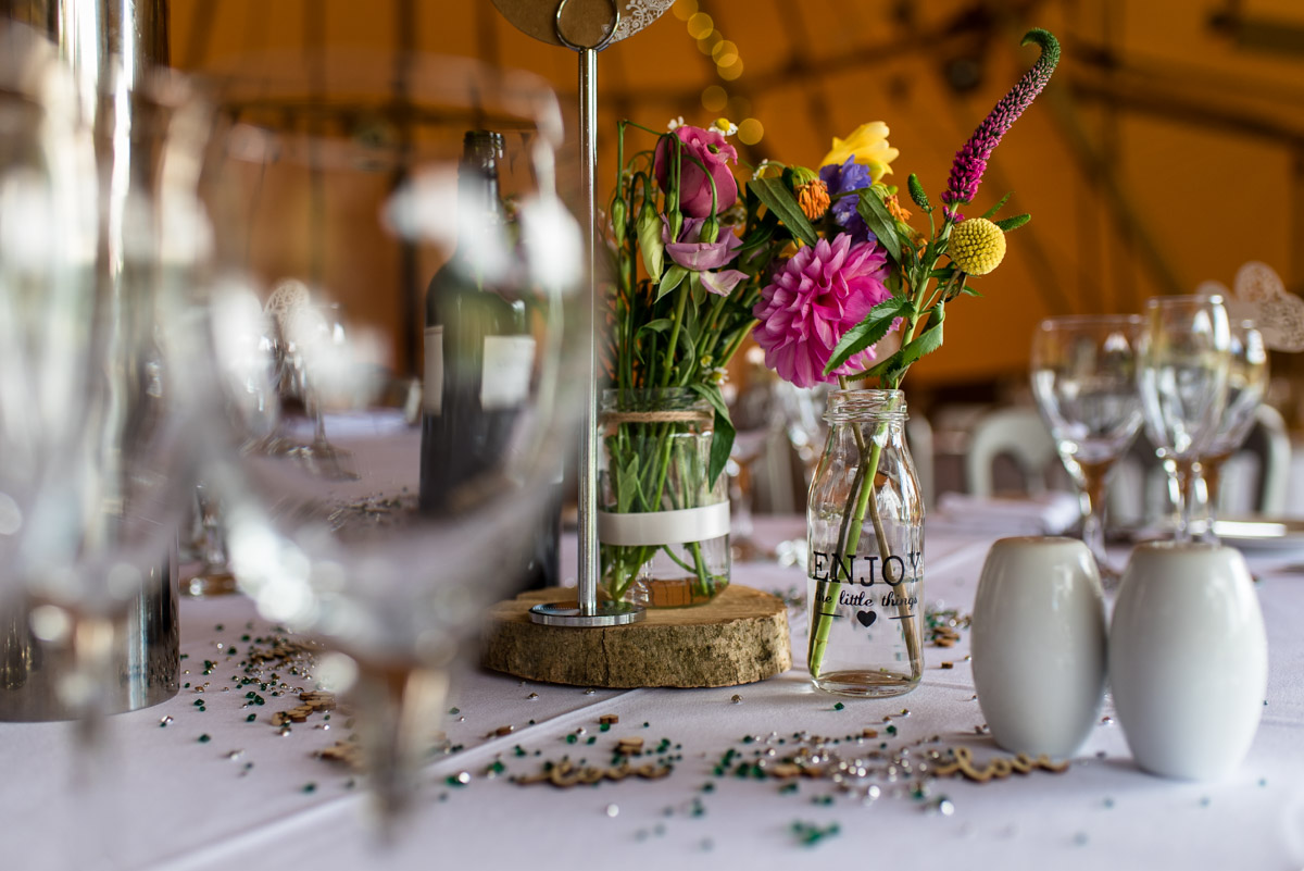 Inside the tipis, The Gardend Yalding wedding photography