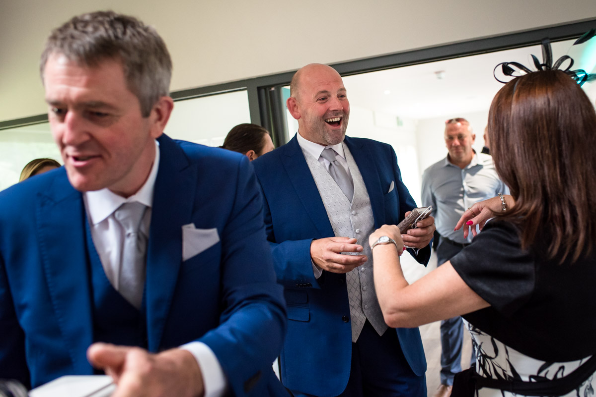 Martin photographed greeting his wedding guests