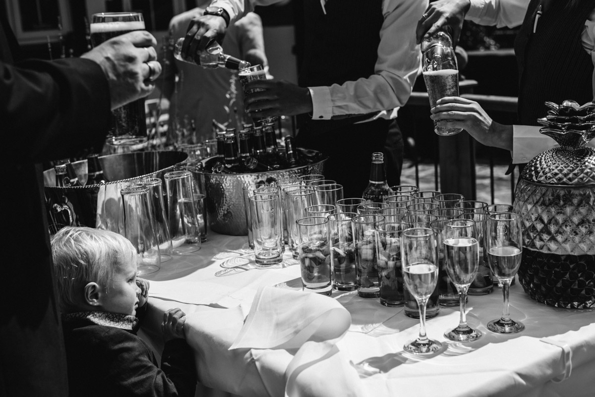 Photograph of drinks reception at Crescent Turner Hotel wedding in Kent
