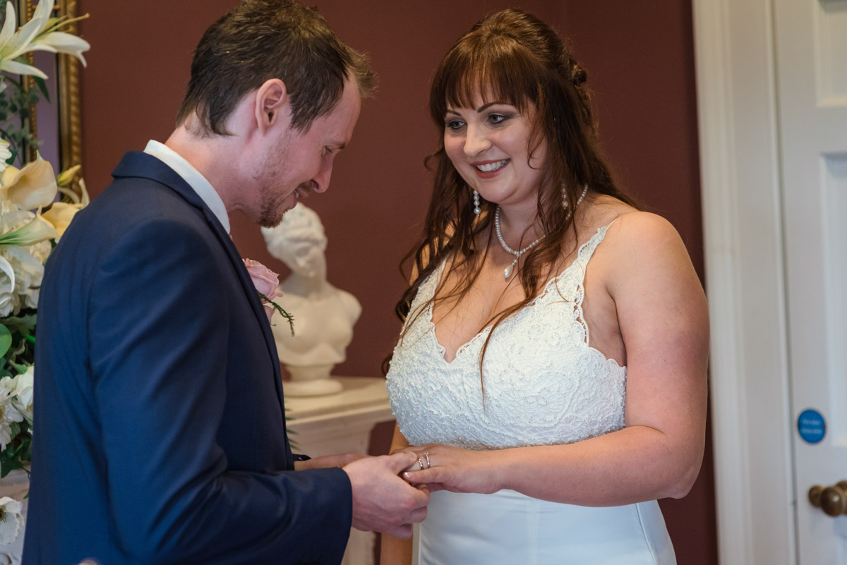 Danson House wedding photography. Photograph of Lucie and John