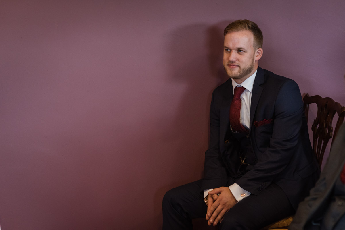 Photograph of best man at Danson House wedding