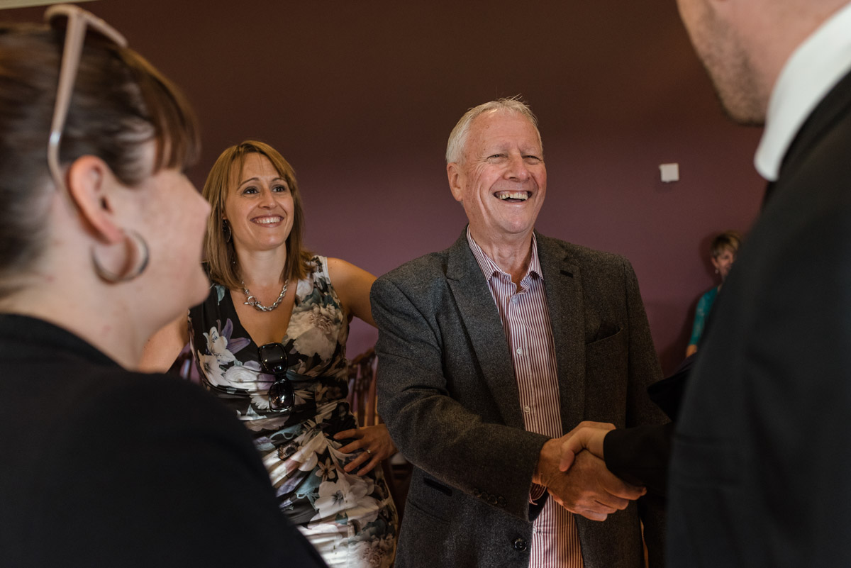 Wedding guests at John and Lucies wedding at Danson House