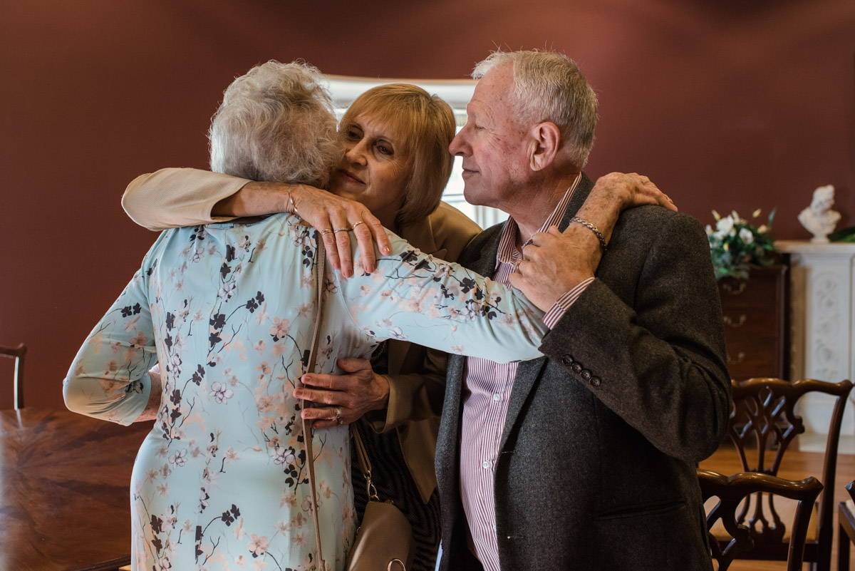 Photograph of John and Lucies wedding guests at Danson House