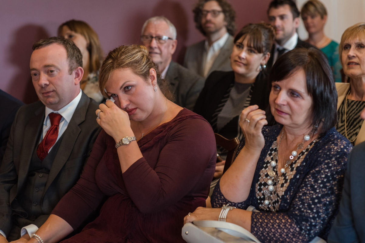 Photograph of wedding guests at Danson House