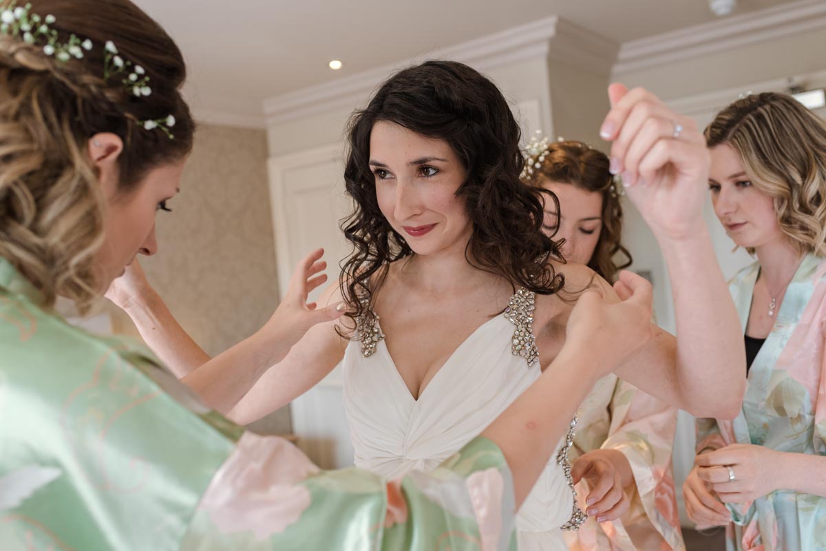 Claire and her bridesmaids getting ready for wedding in Broadstairs