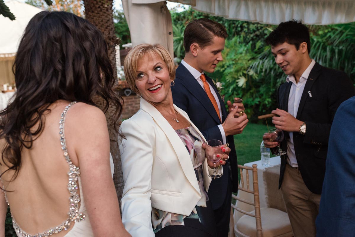Photograph of grooms mum at Stefan and Claires wedding reception