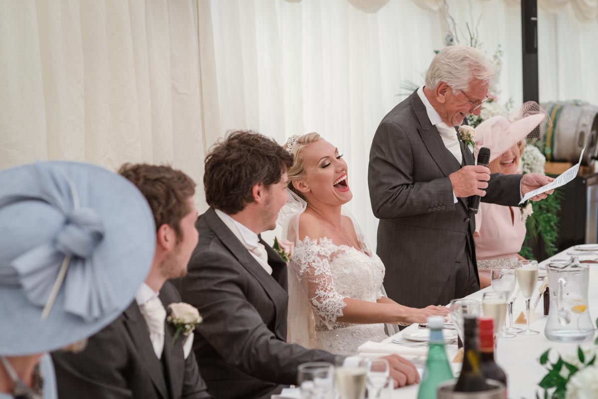 Photograph of Rebeccas dad doing his wedding speech