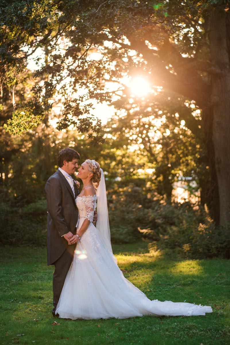 Beautiful evening light at james and Rebeccas wedding.