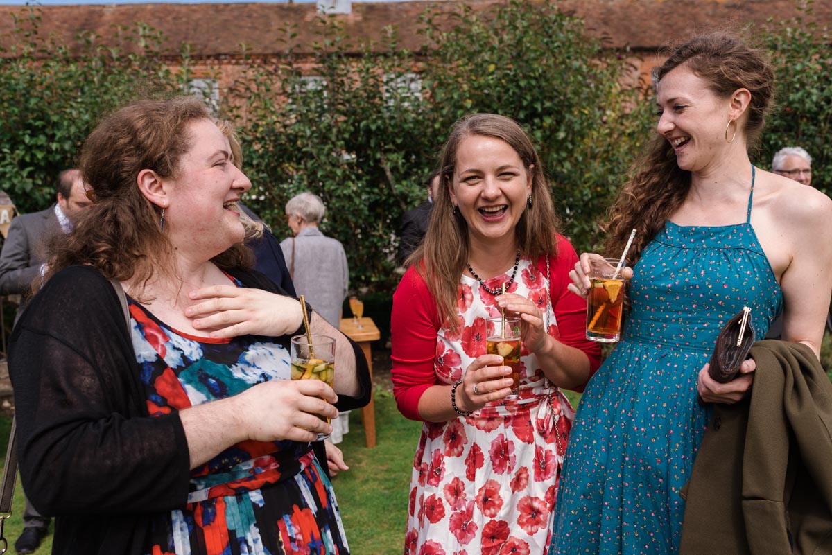 Photograph of Chris and sarahs guests at the secret garden wedding