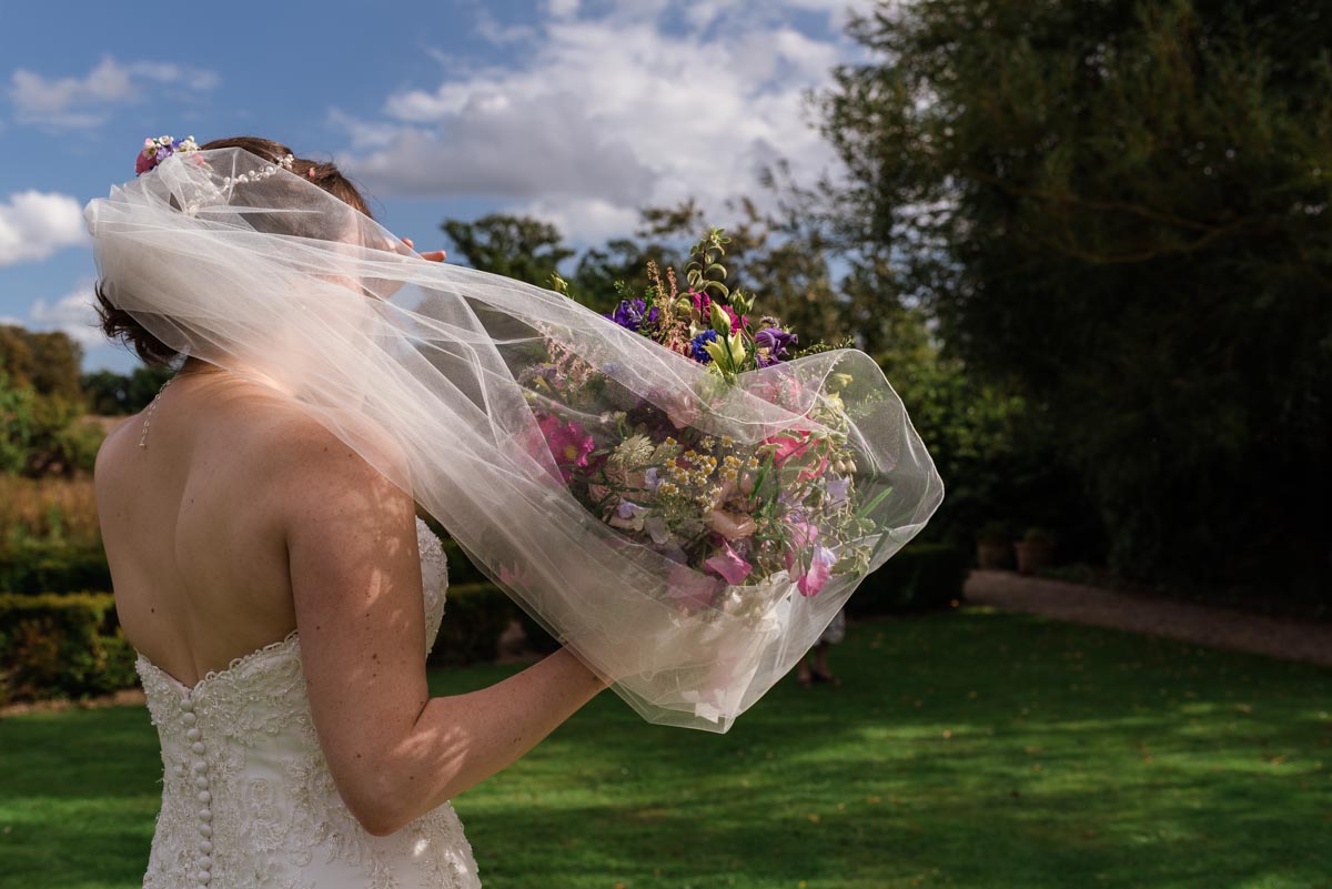 Photograph of sarahs bouquet and veil