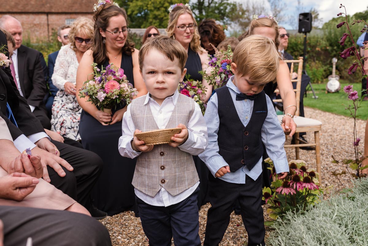 Pageboys at Sarah and Chris's Secret Garden wedding
