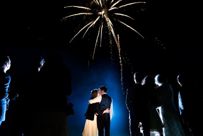 Wedding Fireworks display at Flora and James reception
