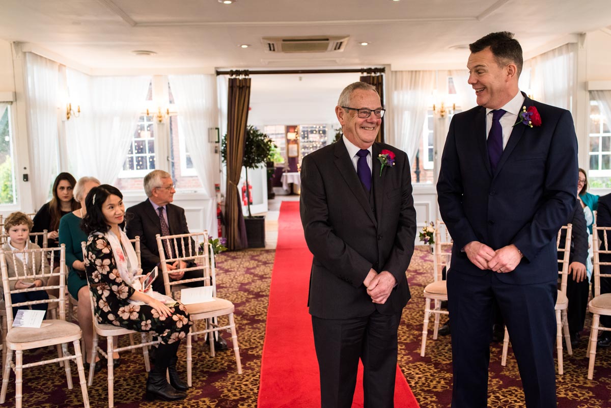 Graham before his wedding ceremony at chilston park hotel
