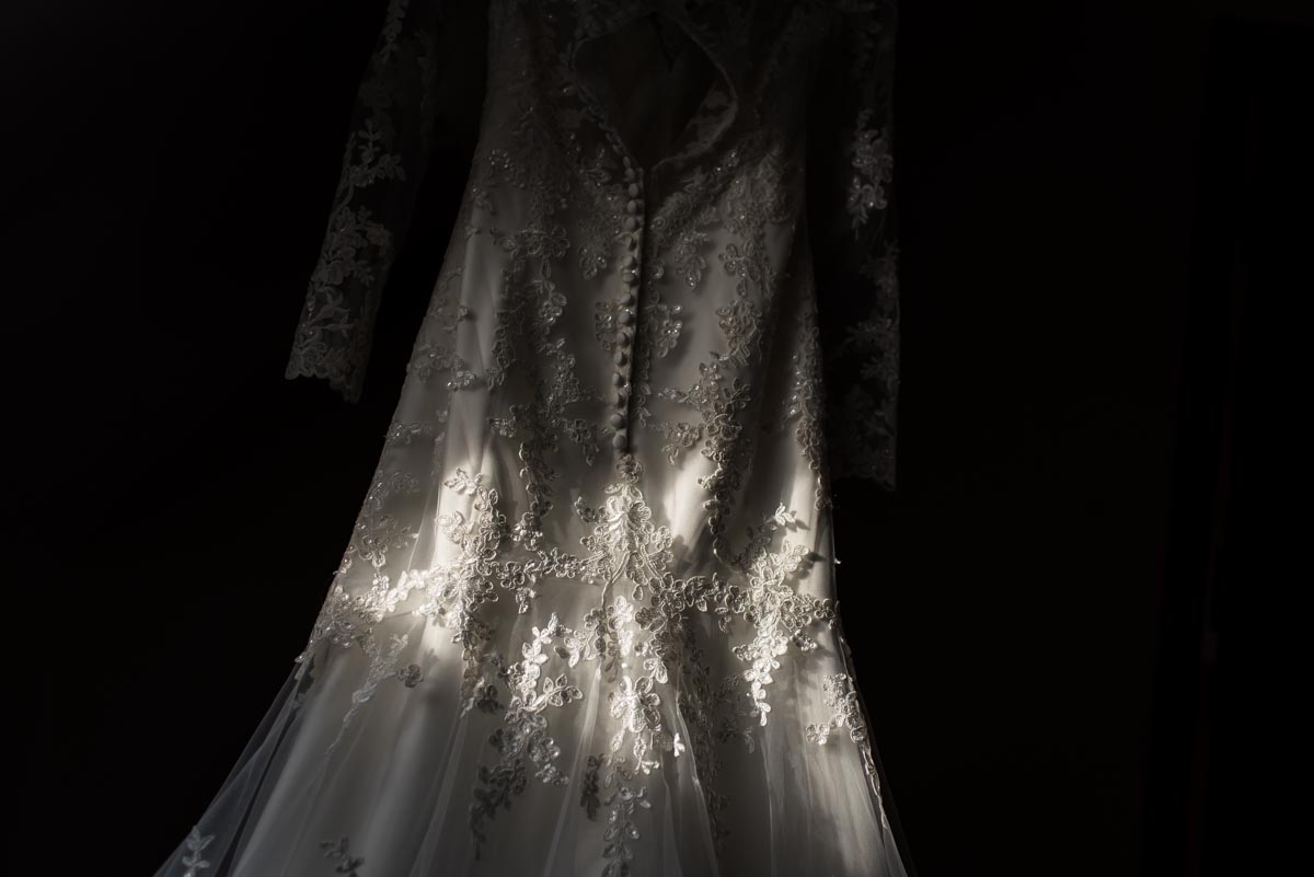 Detail photograph of Rebeccas wedding dress