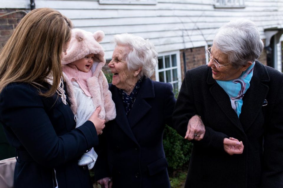 Kent christening photography. Four generations.