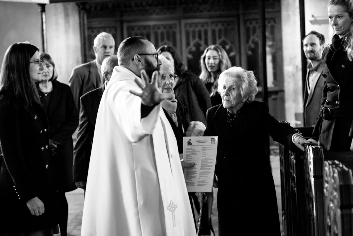 Photo of the vicar at Emily's Kent christening