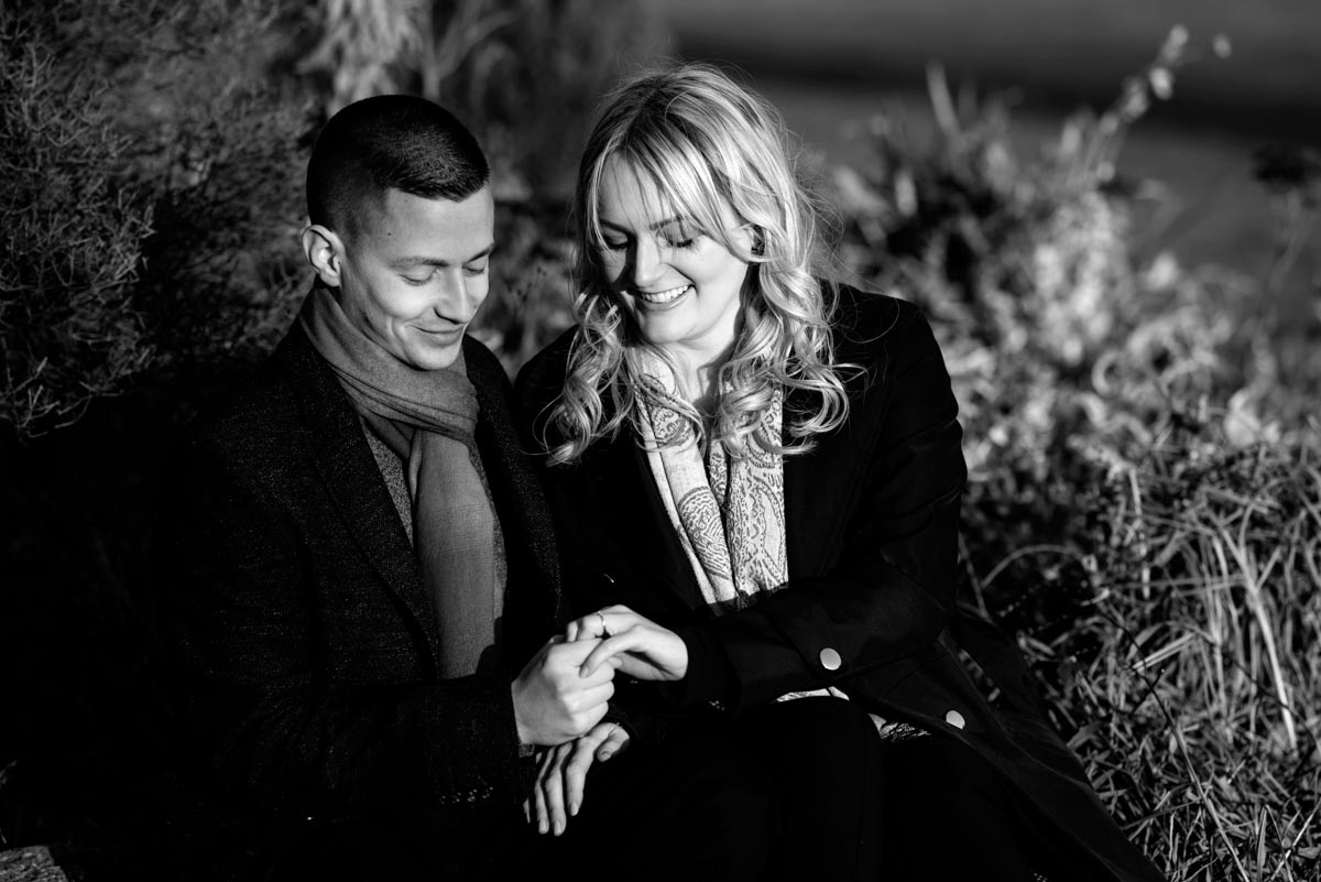 Rob and Amy's engagement photography session in Kent this winter