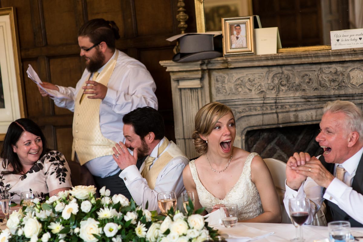 Best man delivers speech at Eastwell Manor in Kent