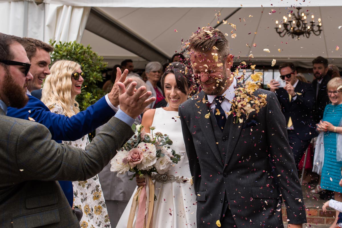 Confetti throw at Odo's Barn in Kent