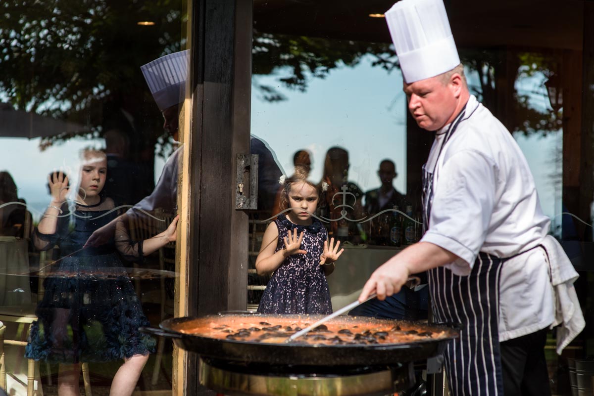 Chef at Crown Lodge wedding in Wye, Kent