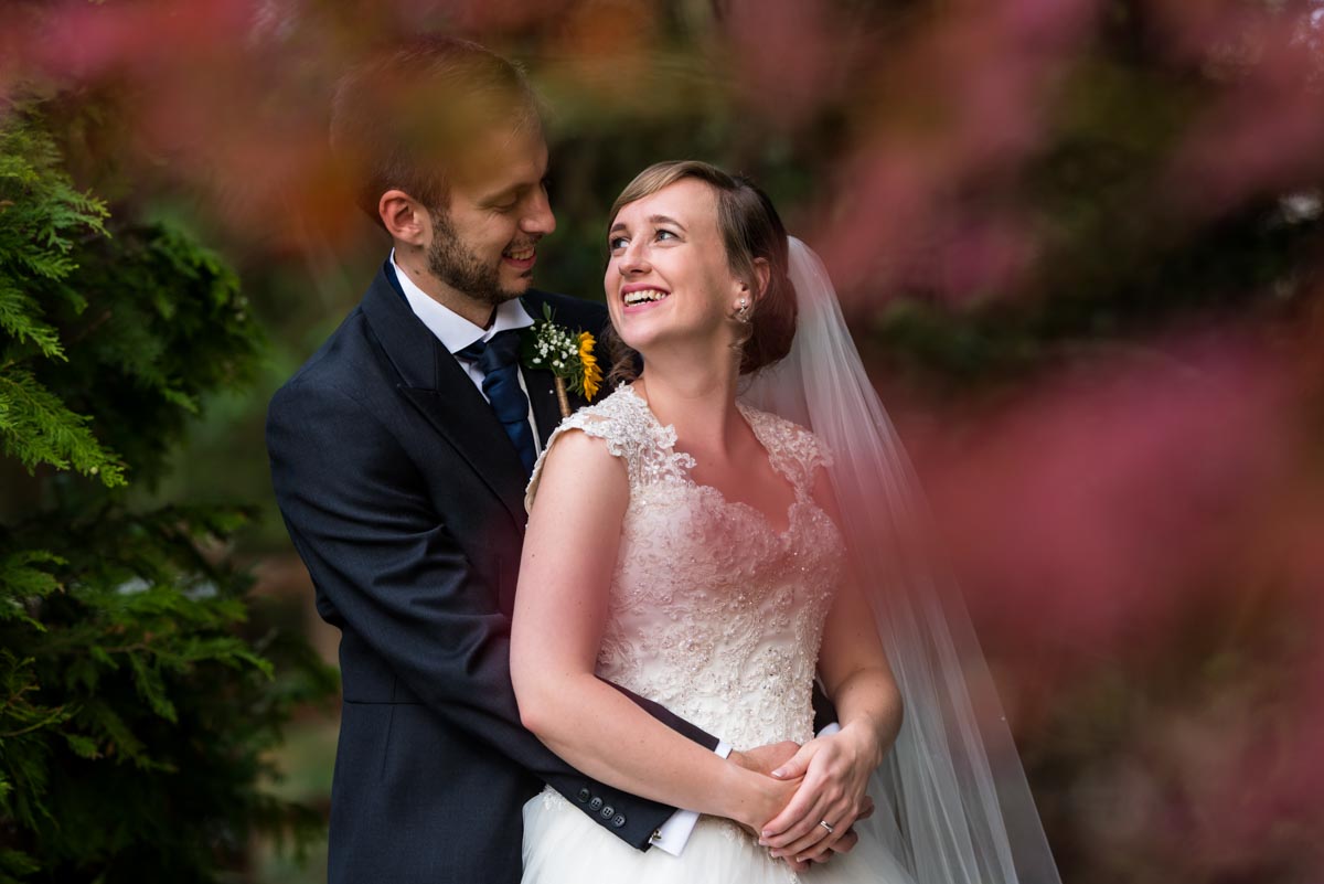 Photograph of bride and groom at their Little Silver Hotel wedding