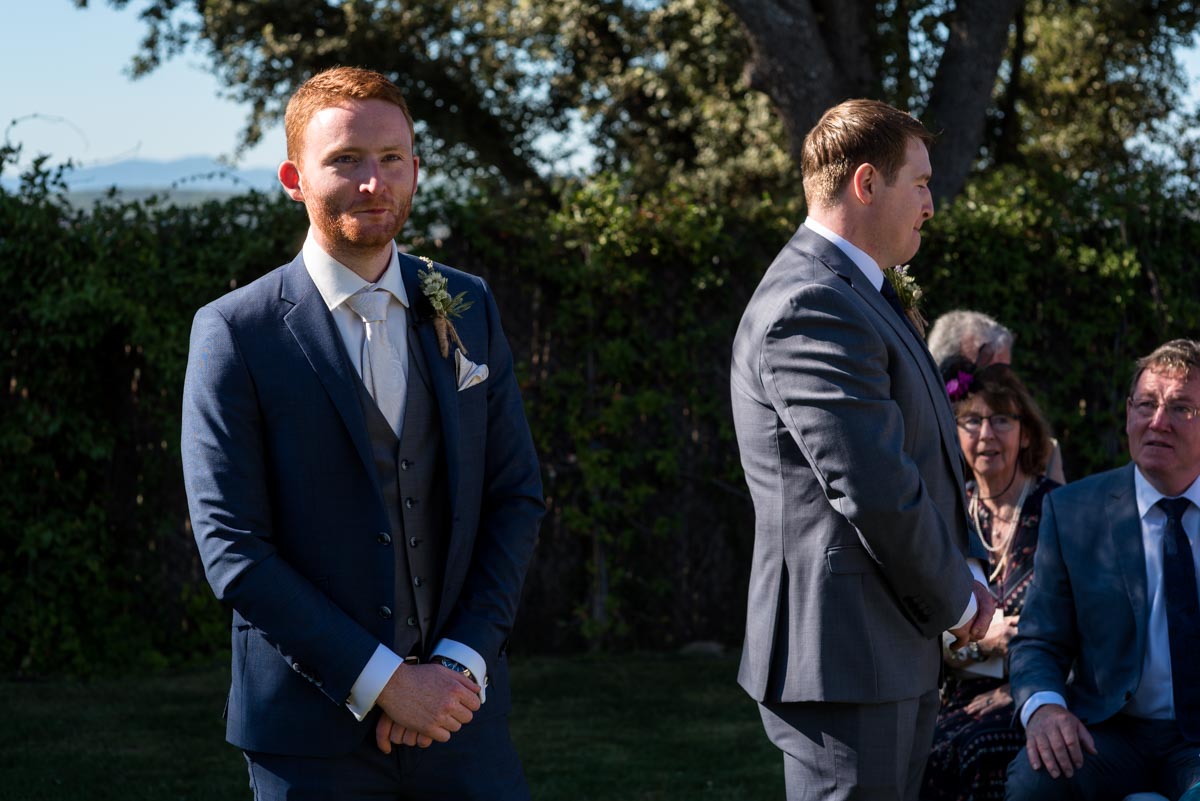 matt photographed before the ceremony at his wedding at castell d'emporda
